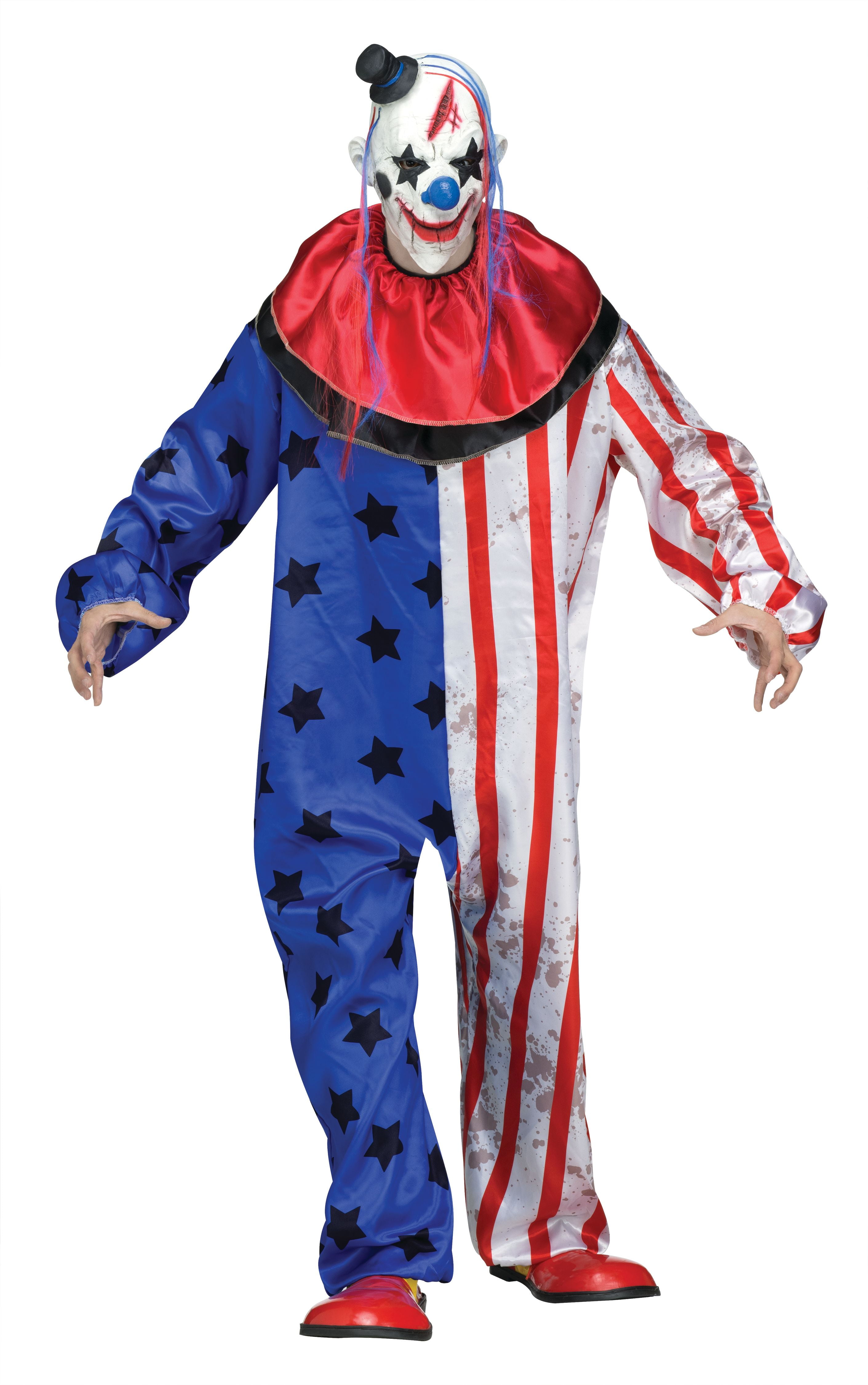 Halloween Men's Evil Clown Adult Costume Size Large by Fun World ...