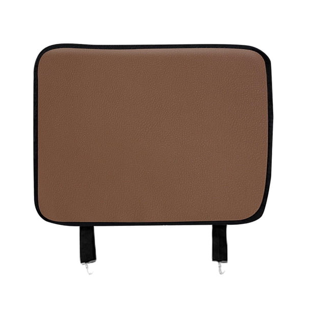 Funda de asiento de coche de cuero sintético con bolsillos de almacenamiento y alfombrilla antipatadas para evitar pisadas y suciedad. Marrón Pequeño