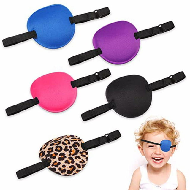 Guardoinrt 5Pcs Concave Eye Patch Washable Adjustable Eyeshades Colorful Outdoor Make Up Toys Photography Cosplay Party Accessories 1Set