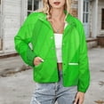 thumbnail image 3 of Jackets for Women Winter Coat Jackets Flannel Stand Collar Jacket(Green Texture Background,Size:S-4XL), 3 of 7
