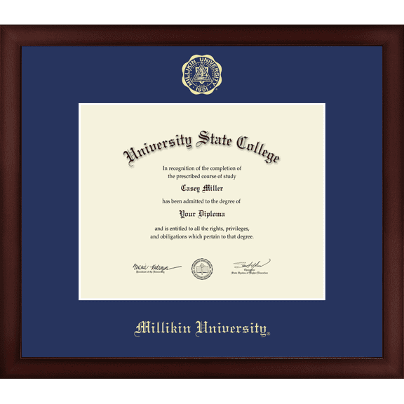 Millikin University Diploma Frame, Document Size 10" x 8"