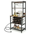 thumbnail image 1 of Costway Wine Bar Cabinet with 4 Tier Storage Shelves Glass Holders Bottle Racks Industrial, 1 of 9