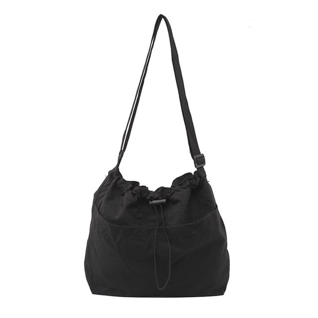 Bolso Hobo Elegante para Mujer Tipo Cubo Con Cordón Nailon Gran Capacidad Viajes Al Aire Libre