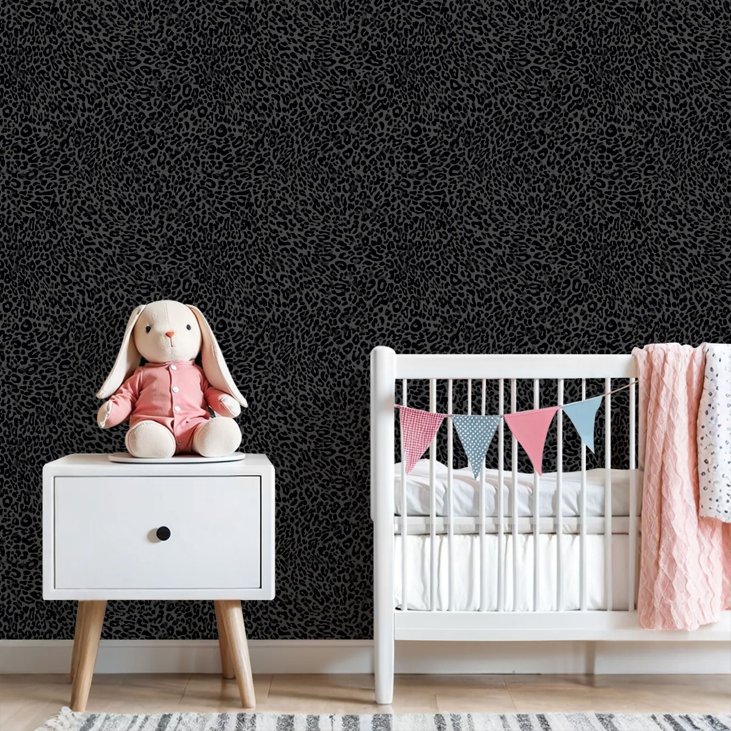 Peel and Stick Wallpaper Abstract Black Leopard Print Subtle Texture 23.6in x 9.8ft Self Waterproof Removable Self Adhesive Wall Paper Funky Contact Paper for Bedroom Bathroom Renter Friendly