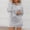 Gray, variant on Set Two Piece Sets Women's V Neck Striped Long Sleeve Top And Drawstring Short Skirt Matching Set Lightweight Breathable Casual Lounge Beach Outfit Two Piece Set