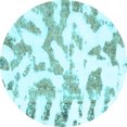 thumbnail image 1 of Ahgly Company Indoor Round Abstract Light Blue Modern Area Rugs, 8' Round, 1 of 4