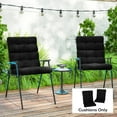 thumbnail image 2 of Outsunny Outdoor Chair Cushion with Ties, Button Tufted, for Garden, Black, 2 of 10