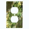 thumbnail image 2 of Metal Light Switch Plate Cover Elegant Green Floral Frame Damask DAM072, 2 of 13