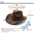 thumbnail image 2 of Unisex Western Suede Cowboy Cowgirl Hat Classic Wide Brim Fedora Hat for Men &Women, 2 of 6