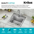 thumbnail image 3 of KRAUS Fairlane 15” Drop In / Top Mount Single Bowl 18-Gauge Stainless Steel Kitchen Bar Sink, 3 of 7
