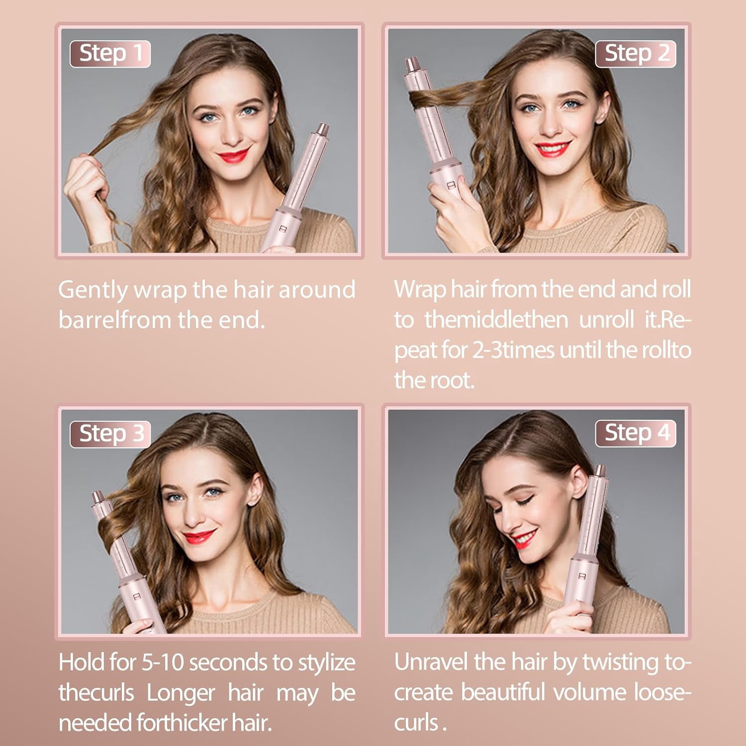 YSZZYSM Hair Dryer 5-in-1 Brush with Hot Air Curling & Negative Ion Technology - Versatile Styler for Drying, Curling, Straightening