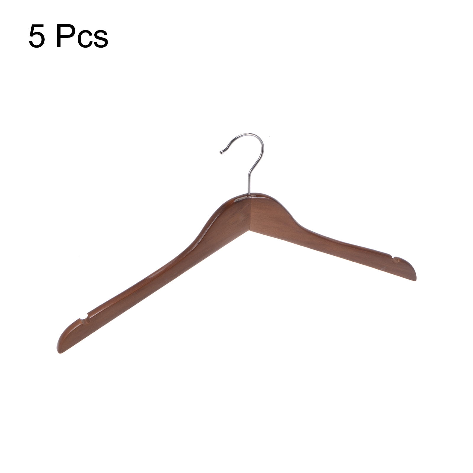 Unique Bargains Wooden Pants Hangers U-Notches Retro Coat Hanger Brown 17.32"x9.45"