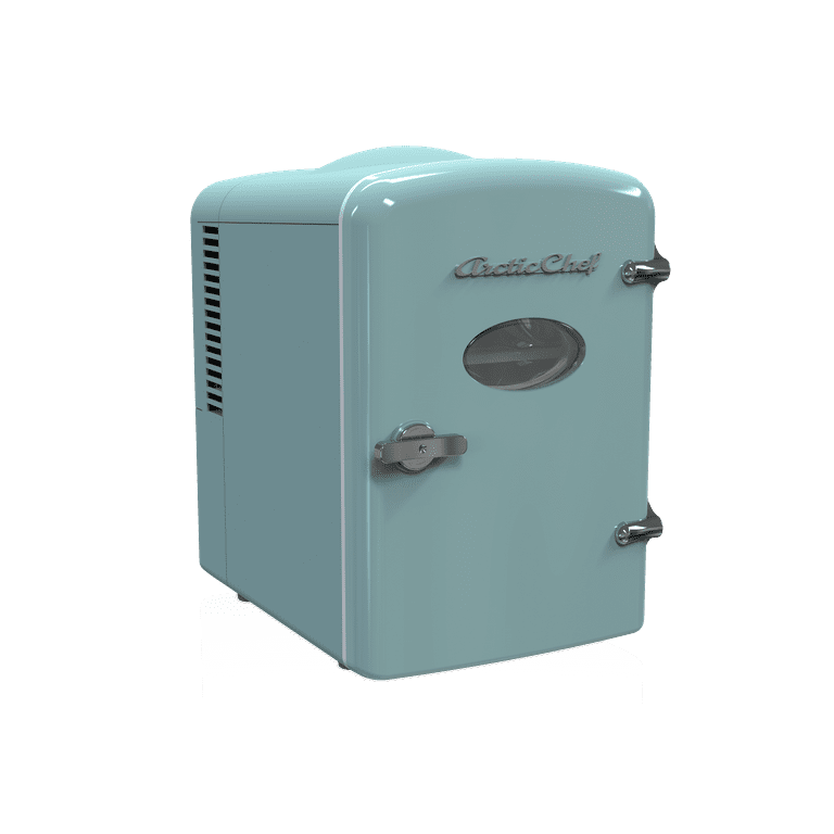 小物 reirawongg Arctic Chef Portable Mini Retro 6 Can Beverage Refrigerator, Blue