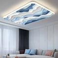 thumbnail image 2 of Blue White Ombre Fluorescent Light Covers, Modern Geometric Moire Abstract Art Magnetic Light Covers for Ceiling Lights, Fluorescent Ceiling Shade Filters for Classroom Bedroom Office 4x2Ft x 4PCS, 2 of 8
