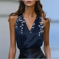 thumbnail image 2 of Uaswgudfs Women's V-Neck Sleeveless Floral Camisole Spaghetti Strap Top, Casual Summer Blouse Blue 3XL, 2 of 5