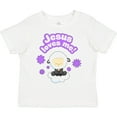 thumbnail image 3 of Inktastic Jesus Loves Me Cute Lamb and Flowers Boys or Girls Toddler T-Shirt, 3 of 5