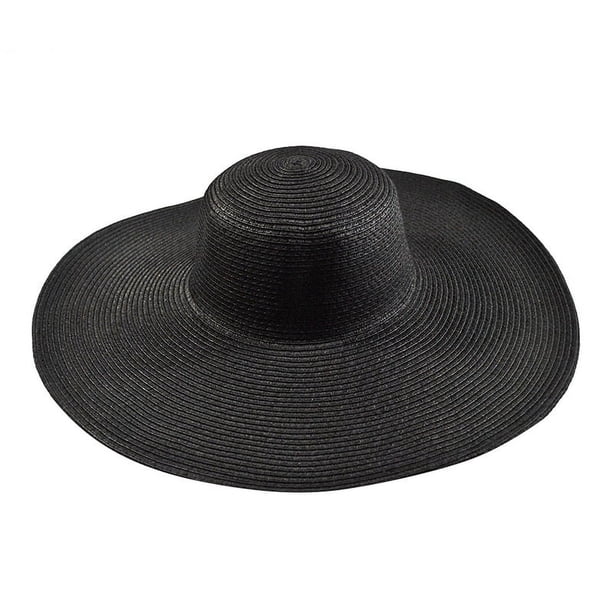 Sombrero de paja de ala ancha para mujer y hombre, sombrero flexible plegable, gorra de playa con protección UV para verano$Sombrero de paja de ala ancha para mujer, grande, flexible,