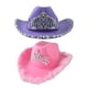 thumbnail image 1 of Sombreros de vaquero rosa y morado con sombrero de Tiara para disfraz de mujer, 1 of 9