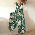 thumbnail image 2 of Laipiong Women's Summer Boho Overalls Casual Dressy 2026 Floral Print Wide Leg Baggy Jumpsuits Stretchy Loose Beach Vacation One Piece Outfits, 2 of 5