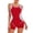 Red, variant on Women's Sleeveless One Piece Wetsuit Conservative Sexy Backless Color Matching Swimsuit with Removable Bra Pads Boxer Style for Swimming,Black,L