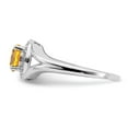 thumbnail image 3 of Sterling Silver Rhodium-plated Diamond & Citrine Ring, 3 of 6