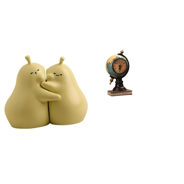 sujetalibros decorativos,Sujetalibros decorativos para oficina,hogar,libros pesados,Sujetalibros,topes,estantes,expositores modernos,Figura de escritorio,Reloj de mesa con forma de globo
