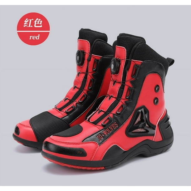 Botas de Moto Todo Clima: Confort Total & Aventura Sin Límites! Impermeables Viaje & Off-Road - Hombres y Mujeres,rojo-39