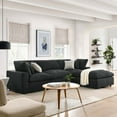 thumbnail image 2 of Modular Sectional Deep Sofa Set, Black, Fabric, Modern Contemporary, Living Lounge Cafe Room Hotel Lobby Hospitality, 2 of 10