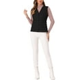 thumbnail image 2 of INSPIRE CHIC Women's Puffer Vest Sleeveless Lightweight Button Up Quilted Round Neck Jacket Coats, 2 of 6