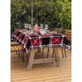 thumbnail image 3 of Outdoor Tablecloth with Umbrella Hole for Patio/Picnic/Party/Camping, Red Geometric Waterproof Table Cloth Rectangle Table Cover Washable, Black White Boho (52"x 70"), 3 of 9
