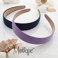 thumbnail image 5 of Motique Accessories 1 inch Wide Suede like Headband Solid Hair Band for Women and Girls - Navy, 5 of 6