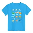 thumbnail image 4 of MIXUE Baby Girls Tops & T-Shirts Summer Dinosaur Letter Print Crew Neck Short Sleeve Loose Casual T-shirts Sportwear,Blue,18-24 Months, 4 of 4