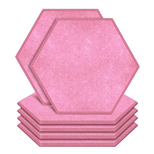 14 x 12 x 0.4 High Density Wall Tiles for Acoustic Treatment Beveled Edge Sound Proof Padding Soundproofing Absorption Panel 6 Pack Hexagon Acoustic Panels Sound Dampening Panels Black 