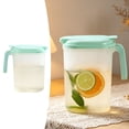 thumbnail image 2 of Transparent Plastic Drink Pitcher with Flip Lid Ergonomic Handle, Fridge-Safe Juice Carafe for Iced Tea Lemonade Cold Brew Coffee, 2 of 5
