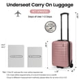 thumbnail image 4 of New York Xpress 16" Underseat Carry-on Luggage Hardside Lightweight 2-Wheel Small Suitcase, Rose Gold - 2538, 4 of 10