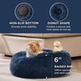 thumbnail image 3 of Cama calmante para mascotas para gatos de interior, tamaño pequeño, azul marino, 15 libras, 3 of 6