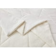 thumbnail image 3 of Chezmoi Collection Zane 3-Piece Sherpa Comforter Set, Triangle Quilting Reversible Washed Microfiber Bedding, King, White, 3 of 9