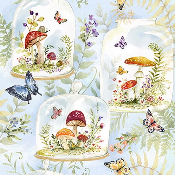 Susan Winget  Mushroom Nature Jars Cotton Fabric