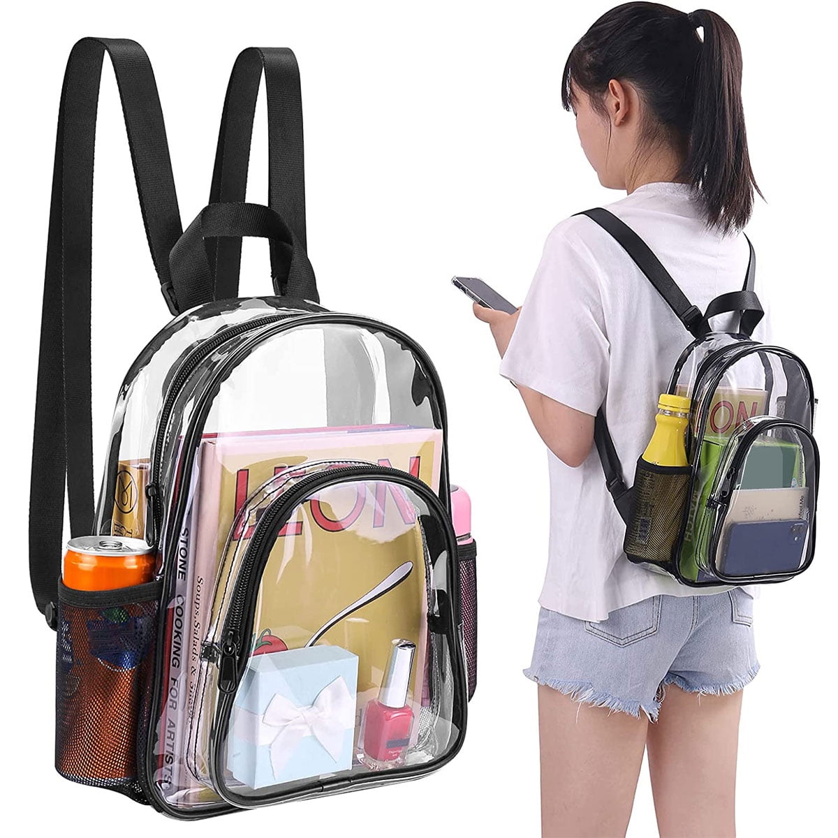 RELAX DREAM PVC Transparent Backpack,Clear Small Backpack,Fashion Mini