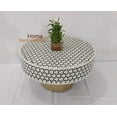 thumbnail image 4 of Handmade Bone Inlay Coffee Table: Targua Pattern Round Table, 4 of 4