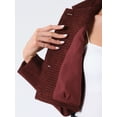 thumbnail image 5 of Blazer de Tweed INSPIRE CHIC para mujer, chaqueta corta de traje de manga larga en color rojo vino, 5 of 5
