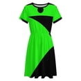 thumbnail image 4 of Shego Halloween Costume Dress Summer Street Style Dresses Female Short Sleeve Printed Sundress, 4 of 7