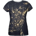 thumbnail image 1 of Outer Space Earth At Night All Over Womens T-Shirt - X-Large, 1 of 2
