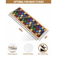 thumbnail image 4 of Stair Treads for Wooden Steps, Colorful Morocco Peel and Stick Stair Treads with Reusable Adhesive, Modern Geometric Abstract Art Non Slip Indoor Stairs Runner Rugs Mats for Elders Dogs 8"x30" 4PCS, 4 of 6