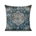 thumbnail image 2 of Ethnic Design Boho Decorative Linen Blue Carpet Pattern Throw Pillow Covers 18 X 18 Inch, Set Of 2, Linen Study Sofa Cushion Cover Indoor Living Room Home Decor, 2 of 7