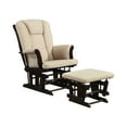 thumbnail image 2 of Upholstered Glider with Ottoman Beige and Espresso, 2 of 3