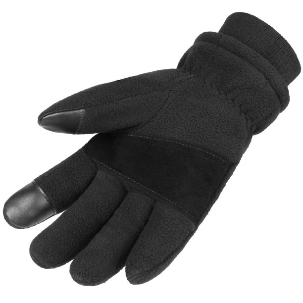 Eigraketly 1 par de guantes de pantalla táctil para invierno, guantes cálidos para mantener el calor, deportes al aire libre, ciclismo, Polar, guantes de Escalada negro METRO Eigraketly OD3131-01B