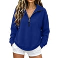 thumbnail image 2 of LTTVQM Womens Oversized Quarter Zip Up Sweatshirts Half Zip Pullover Cropped‑Style Fall‑Winter Street Tops, 2 of 7