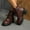 #115-Brown, variant on Wowcloth Patent Leather Platform Boots for Women – Comfortable Lace-Up Buckle Closure Wide Width Design with Chunky Mid Heel for Autumn Winter Casual Wear
