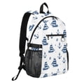thumbnail image 2 of JIALIOU 14" Laptop Backpack Waterproof Airline Approved Stylish Casual Daypack for Travel Business College Work, Ships and Anchors, 2 of 8